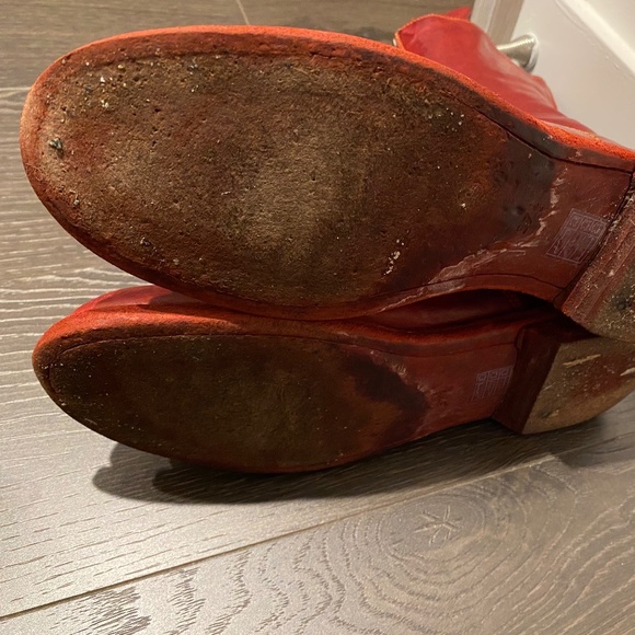 Guidi Leather Flat Boots 310 Front Zip Red Size 37.5 - Picture 3 of 4